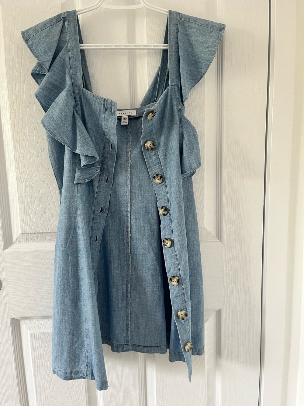 Topshop Button-Front Ruffle Dress - Picture 10 of 15